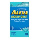 Aluve Liquid Capsules, Naproxen Sodná tobolka 220 mg (NSAID), Reliever Pain / Fever Reducer, Fast Pain Relief, 120 Počet