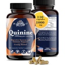 Quintin pro Leg Cramps 1000 mg - 110 Kapsle - Cinchona Bark Extract Supplement - Quinin Kapsle - Vegan, Non - GMO