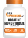 BulkSupplements.com Creatine Monohydrát Kapsle - Mikronizované Kapsle - Gluten Free, 7 Kapsle per Serving (5000mg), 420 Počet (Balení po 1)