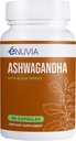 Ashwagandha dodatek - Natural Relief and Stamina Support to Help Ease Tension 60 Kapsle Čistá Kořen s Black Pepper Extract pro vylepšení absorpční vegan, Made in the USA