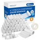 LotFancy Gauze Rolls, 48 Počet, 4 Inch x 4.1 Yards, Rolled Gauze Wrap, Konforming Stretch Bandage for Wounds Care, lékařské dodávky pro první pomoc