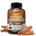 NutriFlair Organic Ceylon Skořice Dodatek 1200mg, 120 Kapsle - USDA Certified - Non- GMO, gluten Free Powder, Antioxidant pilulky