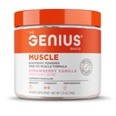 Geniální Brand Genius Muscle - Muscle Health Supplement for Growth, Endurance & Recovery - Non-Hormonal Formule - 6 Organické houby - Naturally-Sweeced - 30 Servings - Jahodová vanilka