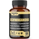 Ashwagandha Extract Kapsle 7 Bylinné přísady 8050 mg - Směs Fenugreek, Maca, Turmeric, Rhoddiola, Ginger & Black Pepper - Spánek, Spirit, Imunity & Energy Support - 5-Month Supply