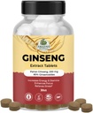 Úžasné botaniky Panax Ginseng Extract Tablety - 200mg Vysoce potentní 80% Ginsenosids for Energy & Relaxation - Přírodní bylinný doplněk pro Cognitive Booster - 30 Tablet