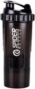 5 V 1 Lahvička protein Shaker - Profesionální série Shaker Lahvička pro protein Shakes A Pre Workout Gym Lahvička, S práškem Storage, Pill Tray, Míchací koule, Shakes Cup (černá)