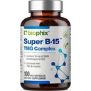 biophix Super B- 15 100 Veggie Caps - Niacin Calcium Cholin Inositol DMG TMG - Podporuje zdravé hladiny kyslíku