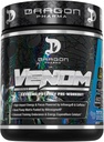 DRAGON PHARMA Venom Extreme Potency Pre- Workout, Laser Sharp Focus + Energy, Intenzivní výkon, Proven Ingredients for Enhanced Vasodilation & Endurance (40 Služeb, modrá Raspberry)