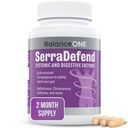Balance ONE Biofilm Defense with Proteolytic & Digestive Enzymes for Men & Women - Serrapeptáza, Nattokináza, Protéza, Celluláza - 60 Kapsle, 2 měsíční zásoba - SerraDefend