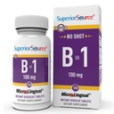 Superior Source B-1 100 mg - Doplněk vitaminu B podporuje zdravou energii a růst - Nervový a trávicí systém Support Formule s Thiamin - 100 Sublingvální Rozpouštěcí tablety