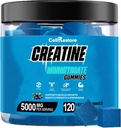 Creatine Monohydrát Gummie pro muže & Women- 5g Creatine Monohydrát per Servíru- Nápověda zvýšit sílu a budovat svalstvo, Bez cukru, Vegan, Blueberry Flavor, 120 Počet