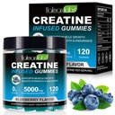 Kreatinové žvýkačky pro muže a ženy - 120 Počet, 5000mg Creatin Monohydrát, Nulový cukr, Svalový růst a síla Booster, Pre- Workout Energy Dodatek