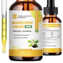 Quercetin Liquid Drops - Quercetin doplňky 700mg - 4X Silnější než pilulky & kapsle - 5 v 1 Quercetin s Bromelain Elderberry Vitamin pro imunitu Zdraví Respirační Kůže Care- 2 Fl Oz