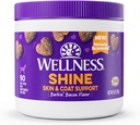 Wellness Barkin 'Bacon ochucené měkké žvýkací kůže & coat doplňky pro psy, 90 Počet