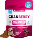 Psí UTI Léčba - Cranberry Doplněk & Kontrola močových měchýřů pro psy - Inkontinence moči Pill, Kameny močového měchýře - UTI léky - 70 měkkých žvýkaček pro podporu ledvin s rybím olejem