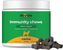 MYOS Imunity Chew for Dogs - Podpora imunitního systému, Antioxidanty, Pomáhá buněčné zdraví & Vitality- s Colostrom, Resveratrol, Astragalus Root, a houba - Denní žvýkací doplněk