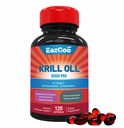 Antarktický krilový olej 1000mg, Omega 3 dodatek ACEPA, DHA, fosfolipidy a astaxanthin- 120