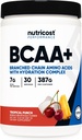 Nutricost BCAA + Hydration Powder (Tropical Punch) 30 Servings - Branched Chain Amino Acids with Hydration Complex - Gluten- Free, Non- GMO