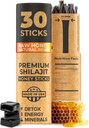 NATURAL SHILAJIT Honey Sticks - Shilajit Resin with Raw Honey, Fulvic Acid & Trace Minerals, Plant Based Nutrients for Energy, Imunite Support & Vitality - 30 Shilajit Sticks