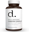 Candida Flush & Cleanse 60 Count Gut Support for Balanced Gut Flora with Oregano, Capyl Acid, Probiotika, & Digestive Enzymes - Non GMO dietární dodatek