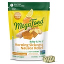 MegaFood Baby & Me Prenatal Morning Nemoci Relief, Ginger Chews, s vitamínem B6, Made Without 9 Food Alergens, Med Lemon Ginger Flavor, 30 Chews