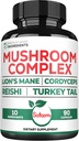 Satoomi 10in1 Lví hříva doplněk Komplex - Směs s Cordyceps Sinensis, Reishi Houba, Turecko Tail Houba & Ostatní - 90 Počet na 3 měsíce
