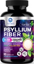 Psylium Husk Fiber Supplement 1500mg - Vegan Prebiotic, Soluble Fiber for Daily Digestive Health & Regularity Support, Natural Psylium Powder Caps, Sugar- Free, Non- GMO & Gluten- Free - 60 Kapsle