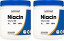 Nutricost Niacin vitamin B3 prášek 250G (2 balení) - 500 Grams - 1G per serving (Scoop včetně)