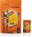 PowderVitamin Electrolytes Powder Plus, Keto, Mango Passionfruit, Sugar Free, 1000mg Draslík, 120mg vápníku, 120mg hořčíku, non- GMO, Nulové kalorie, 30 Hydratační balíčky