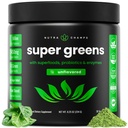 NutraChamps Super Greens Powder Premium Superfood 124; 20 + Organic Green Veggie Whole Foods CLAS124; Wheat Grass, Spirulina, Chlorella CLAS124; Antioxidant, Digestive Enzyme & Probiotic Blends (9.0 Oz, Neochucené)
