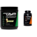 JYM dodatek pro vědu Pre Jym Rainbow Sherbet Pre- Workout, 30 Servings & Vita JYM Multivitamin pro sportovce, 60 Tablet Bundle