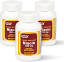 Rugby Timed- Release Niacin 1000mg Dietní dodatek pro dospělé pro energii, oběh a metabolismus podpora, 100 Captags (balení po 3)