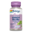 SOLARAY Ginkgo Biloba Extract with Gotu Kola - Ginko Biloba Kapsle pro podporu zdraví mozku - Vegan, Laboratoř ověřená, 60denní záruka - 60 Služeb, 60 VegCaps (30 VegCaps)