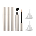 lasersm 4 Kusy 5ml Hliníkové prázdné oční bulvy Tubes Refillable Eylash Growth Liquid Bottle Plastic Eylainer Vily s Brush Eylash Growth Oil Mascara Tube s 2 Mini Funnels, Matte- Silver