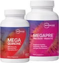 Mikrobiomové laboratoře MegaPre Prebiotic na podporu trávení & Gut bariéra (180 Kapsle) + MegaQuinone K2-7 Kompletní vitamin K dodatek s hořčíkem, zinek (60 Kapsle) - 2 Product Bundle