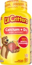 L 'il Critters vápník + D3 Daily Gummy dodatek pro děti, pro podporu kostí, pomerančové, jahodové a třešňové příchutě, 150 gumové