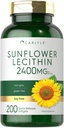 Carlyle Sunflower Lecithin Softgel Kapsle 124; 2400mg Dubrovníku 124; 200 Počet 124; Bohatý v Fosfatidyl Choline 124; Non- GMO, Soy Free, gluten Free Supplement