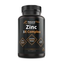 Komplex zinku s mědí a vitaminem C - Přírodní tok 3X zinkový karnosin, bisglycinát chelát, a orotace, Chelated Copper, Easy on The Scomach, kůže a imunitní podpora, 120 Kapsle