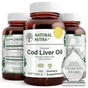 Natural Nutra Norské Cod Játra olej dodatek, Pomáhá udržet pokožku, pomáhá udržet tělesnou hustotu, Oční zdraví & Nerve funkce, podporuje zubní zdraví, podporuje kardiovaskulární zdraví, 100 Softgels