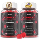 Brain & Mood Support Gummies, Super Vitamin B Komplex pro muže a ženy, All B Vitamin B1 B2 B3 B5 B6 B7 Folát MethyB12 s PABA, Inositol, Cholin, Podporuje MTHFR Gene & Energy, Vegan, 120Ct