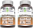 Amazing Approvas Nattokinase Dietní dodatek 100 mg Veggie Kapsle dodatek 124; 2000 FU enzym aktivita 124; Non- GMO CP124; Gluten Free CP124; Made in USA (90 hrabě 124; 2 Pack)