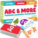 ABC učení flash karty pro Toddlers 2-4 roky staré - 60 Flashcards Toy pro děti věků 1-3-5 od Quokka - abecední čísla barvy dopisy zvířata učit se aktivity - první slova vzdělávací hra