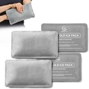 Opakovatelné ledové balíčky pro zranění - (10 "x 6") Soft Ice Pack s 1 Sametovým měkkým rounem Fabric, Flexible Hot and Cold Gel Ice Pack Set, Grey, Pack of 4