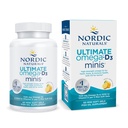 Nordic Naturals Ultimate Omega Mini D3, Lemon Flavor - 60 Mini měkké gely - 1120 mg Omega33 + 1000 IU vitaminu D3 - EPA & DHA - Promotes Brain & Heart Health - 30 Servings