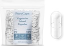 PureCaps USA - Prázdná Vegetariánská Vegan Pill Kapsle Velikost 00 Balení 124; 500 Připojených pilulky 124; Non- GMO Certified Applu 124; SLS, Gluten, Konzervační zdarma