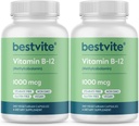 BESTVITE vitamin B12 (methylkobalamin) 1000mcg (480 Vegetariánských kapslí) (2 x 240) (methyl B12) - No Stearates - Vegan - Non GMO - gluten bez