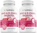 Myo & D- Chiro Inositol Plus doplněk směsi, Hormonální bilance, Zdravá ovulace & Celková Wellness podpora pro ženy, plodnost a těhotenství zdraví (2 Pack)