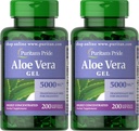 Puritan 's Pride Aloe Vera Extract 25mg (5000mg Ekvivalentní) Softgels, 200 Počet (Balení května Vary) (Balení po 2)