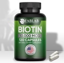 FabLab Biotin 10000 mcg Vitamíny s kolagenem, Keratin pro ženy a muže - Biotin Vlasové kožní nehty dodatek pro vlasy, kůži a nehty Wellness - Made in USA, 120 Kapsle