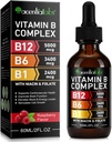 Vitamin B12 Kapky tekuté - Organický vitamin B12 Sublingvální Kapky - Organický vitamín B- komplex B5 Pantotenová kyselina - Vegan B12 Sublingvální 5000 mcg s vitaminem B6, tekutý B12 Methylkobalamin Podpory